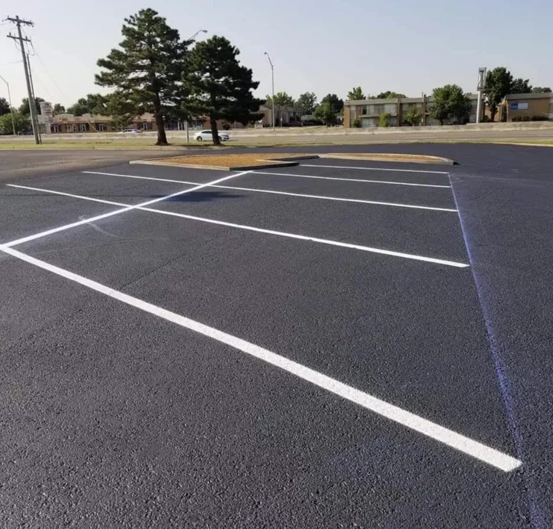 Asphalt paving work at a commercial property