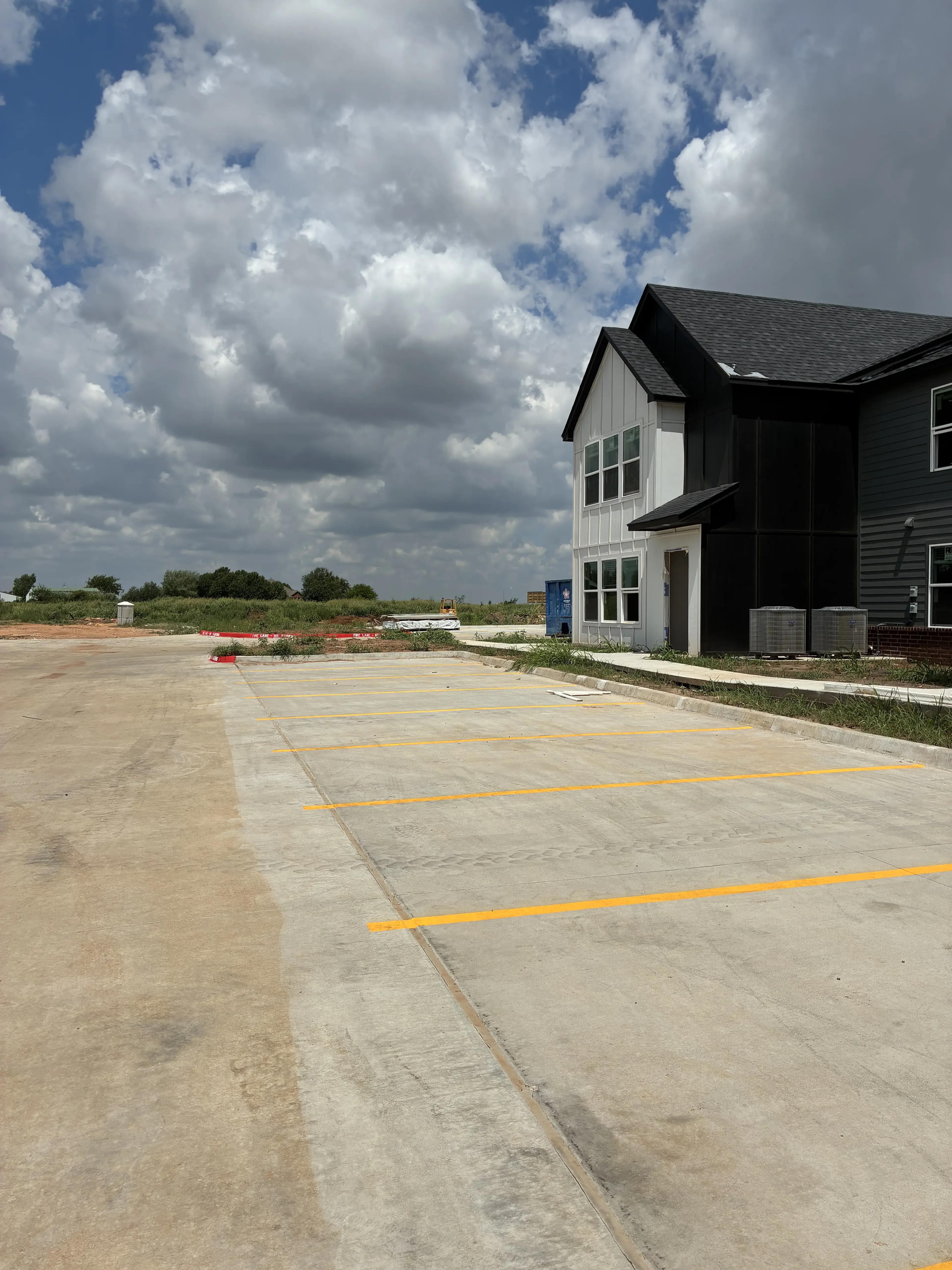 Concrete construction work at a commercial property