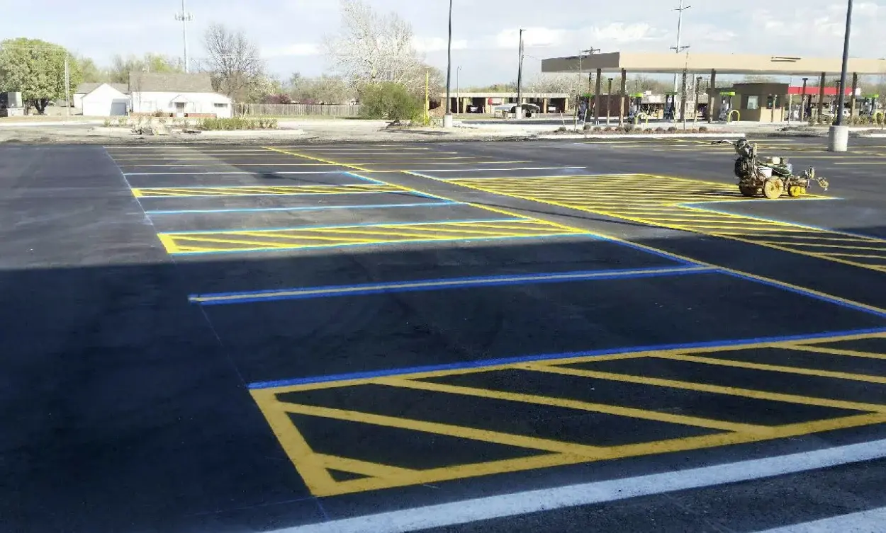Parking lot maintenance work at a property